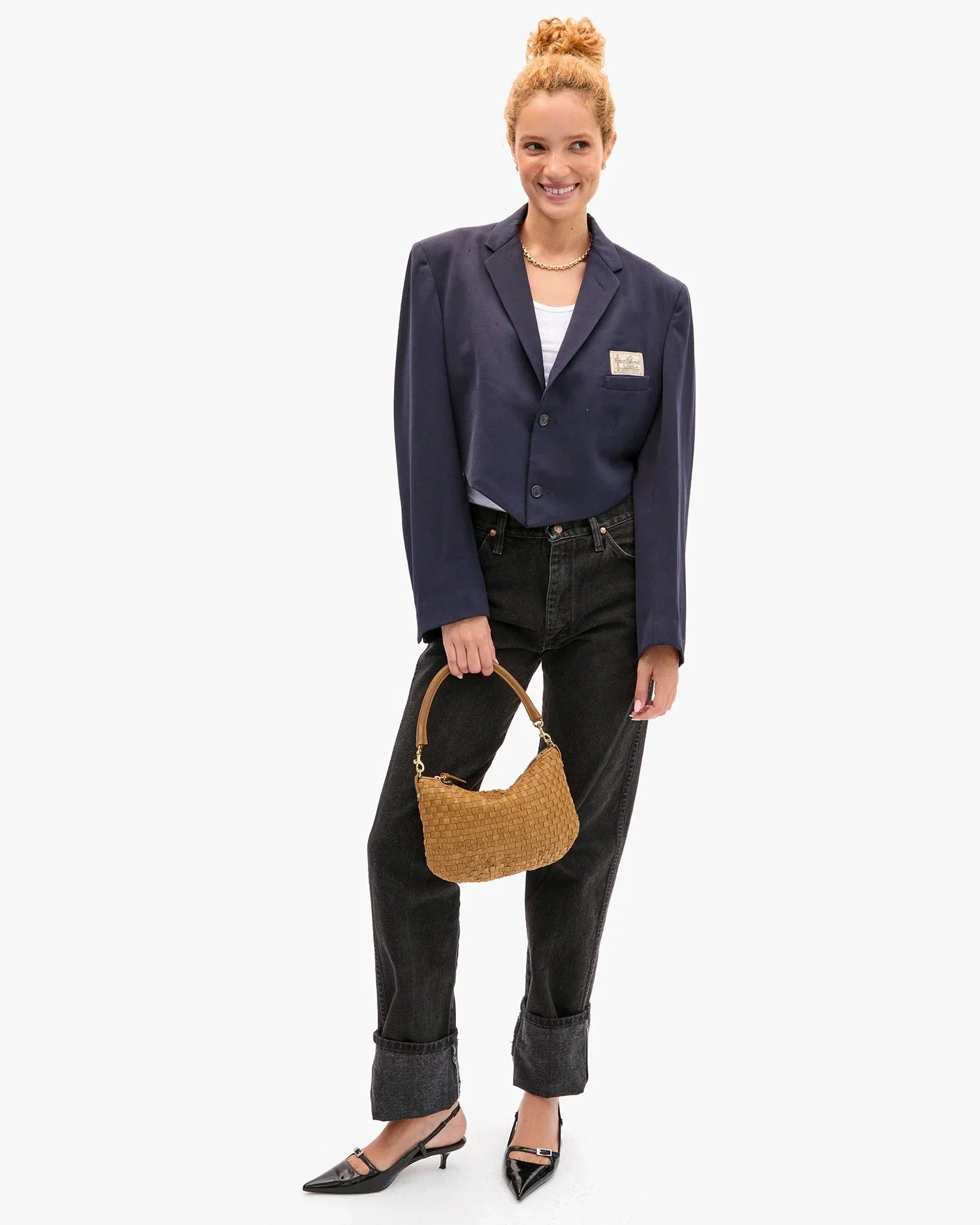 Petit Moyen Messenger Woven Checker Sequoia Hobo & Shoulder Clare V. 