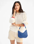 Petit Moyen Messenger Woven Diagonal French Blue Hobo & Shoulder Clare V. 