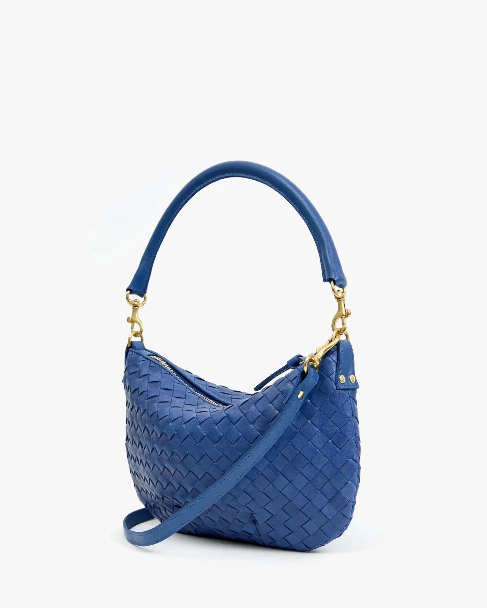 Petit Moyen Messenger Woven Diagonal French Blue Hobo & Shoulder Clare V. 