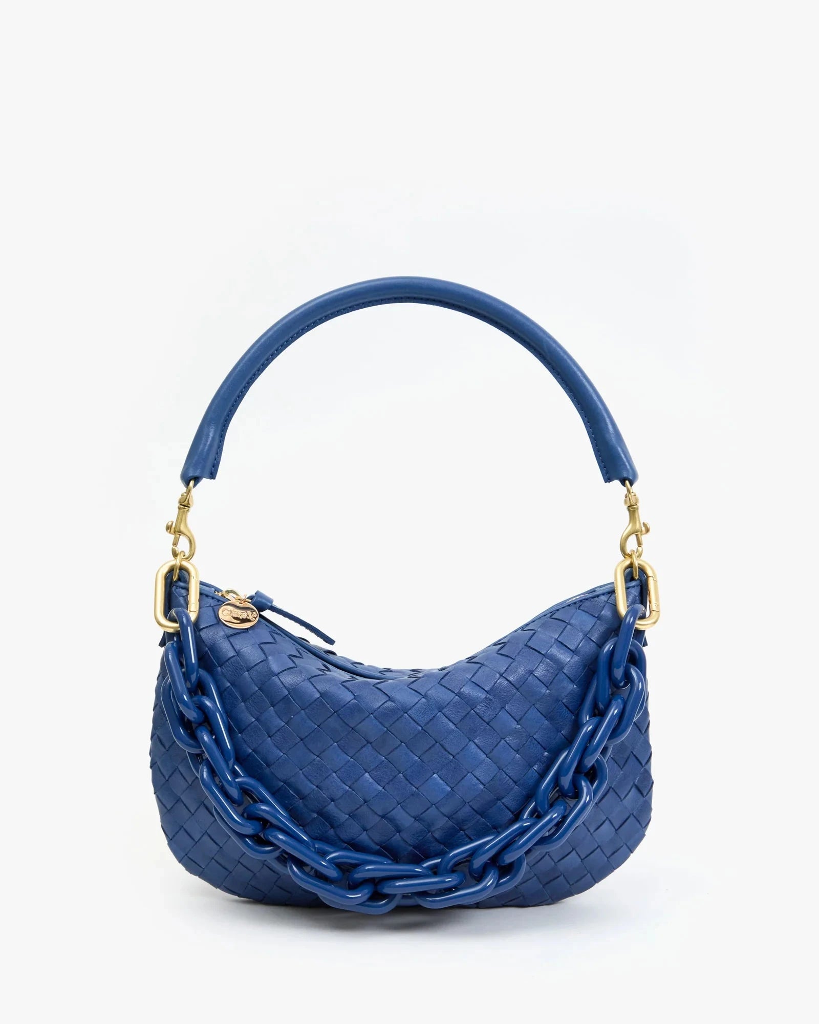 Petit Moyen Messenger Woven Diagonal French Blue Hobo & Shoulder Clare V. 