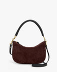 Petite Moyen Messenger Suede Whipstitch Truffle Crossbody Clare V. 