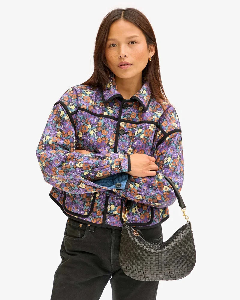 Petit Moyen Messenger Woven Checker Black Hobo & Shoulder Clare V. 