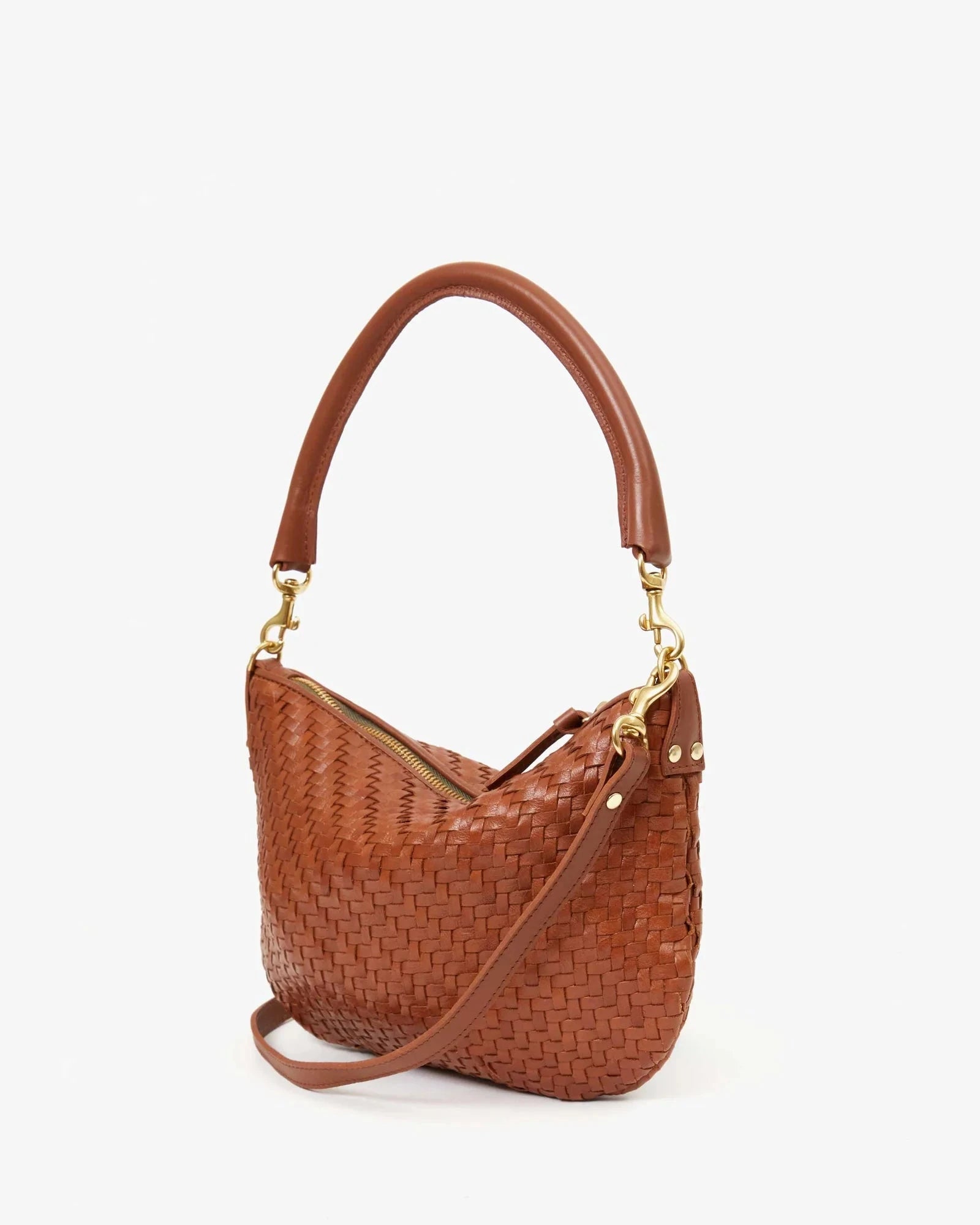 Petit Moyen Medium Woven Zig Zag Hazelnut Crossbody Clare V. 