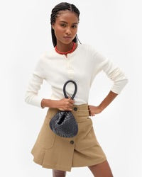 Petit Moyen Messenger Woven Diagonal Twilight Navy