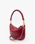 Petit Moyen Messenger Woven Diagonal Garnet