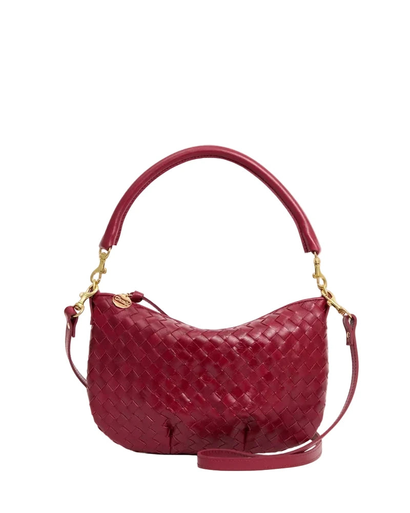 Petit Moyen Messenger Woven Diagonal Garnet