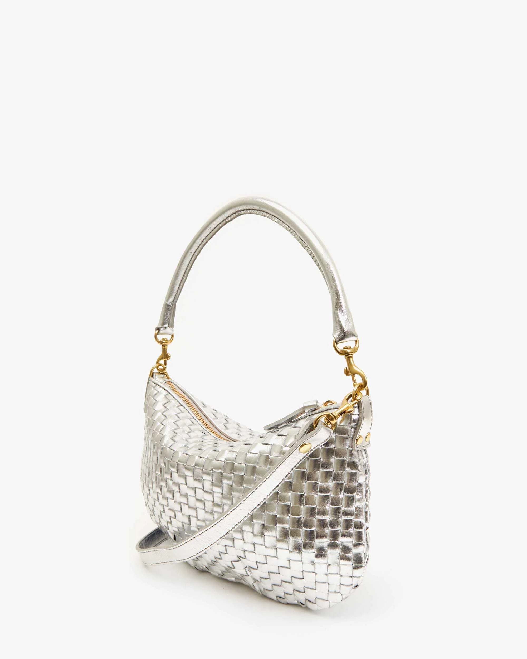 Petit Moyen Messenger Specchio Woven Checker Silver