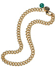 Petite Curb Chain Malachite Bead 18" Necklaces Jane Win 