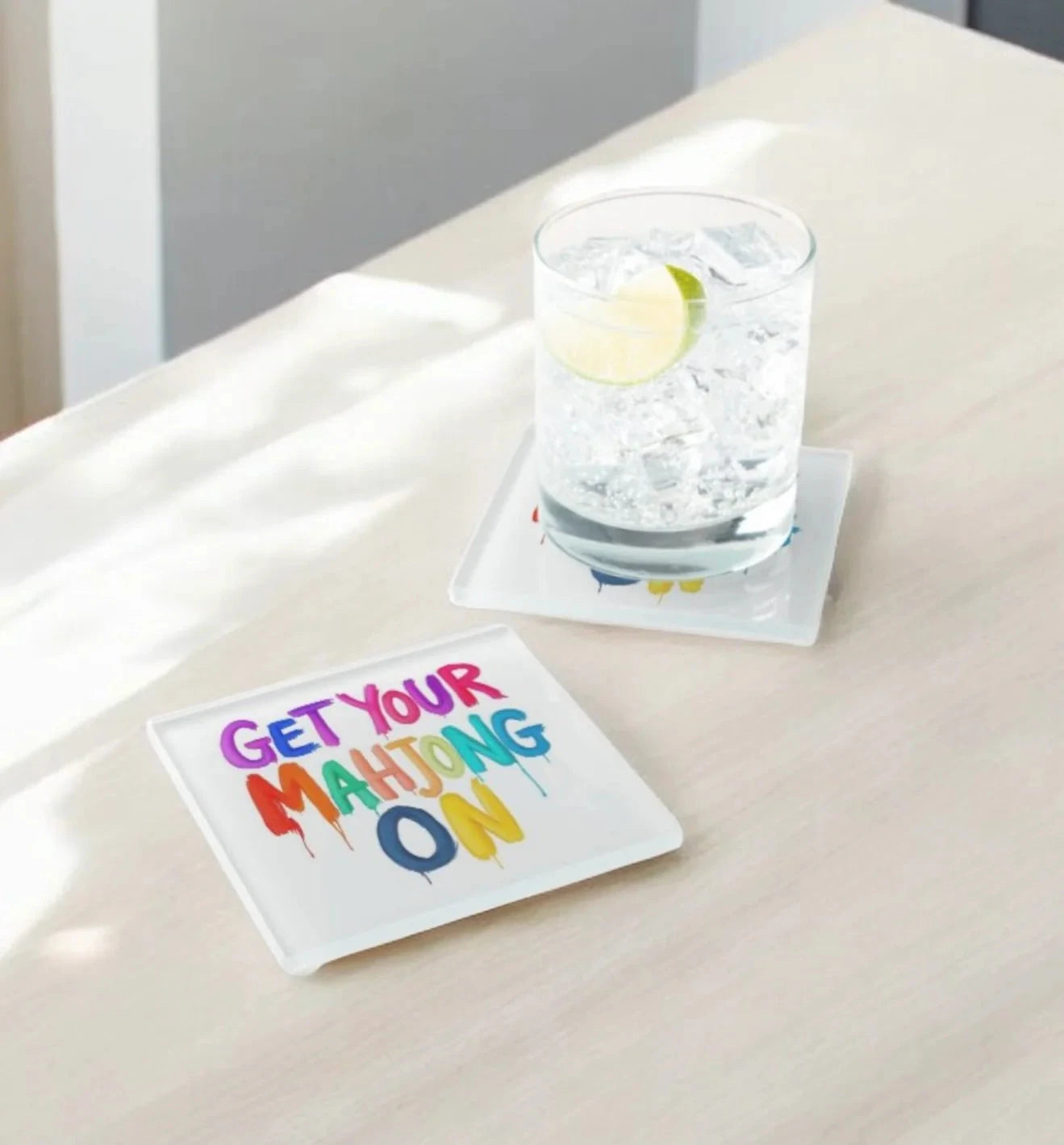 Get Your Mahjong On Coaster Set Home Decor - Tabletop Resinate By KS 