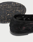 Pierre Lace Mary Jane Black Sandals - Flat Sandals Flabelus 