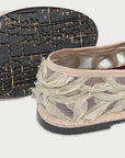 Pierre Lace Mary Jane Green Sandals - Flat Sandals Flabelus 