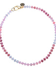 Pink Ombre Carved Stone Beaded Necklace