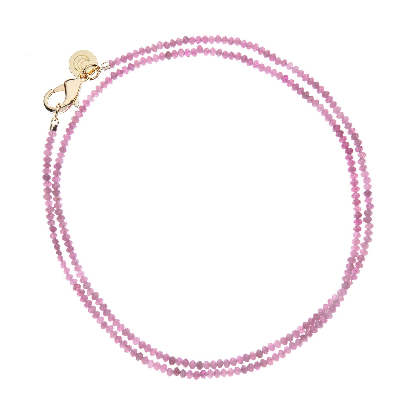 Double Wrap Diamond Cut Beaded Necklace Pink Tourmaline Necklaces Jane Win 