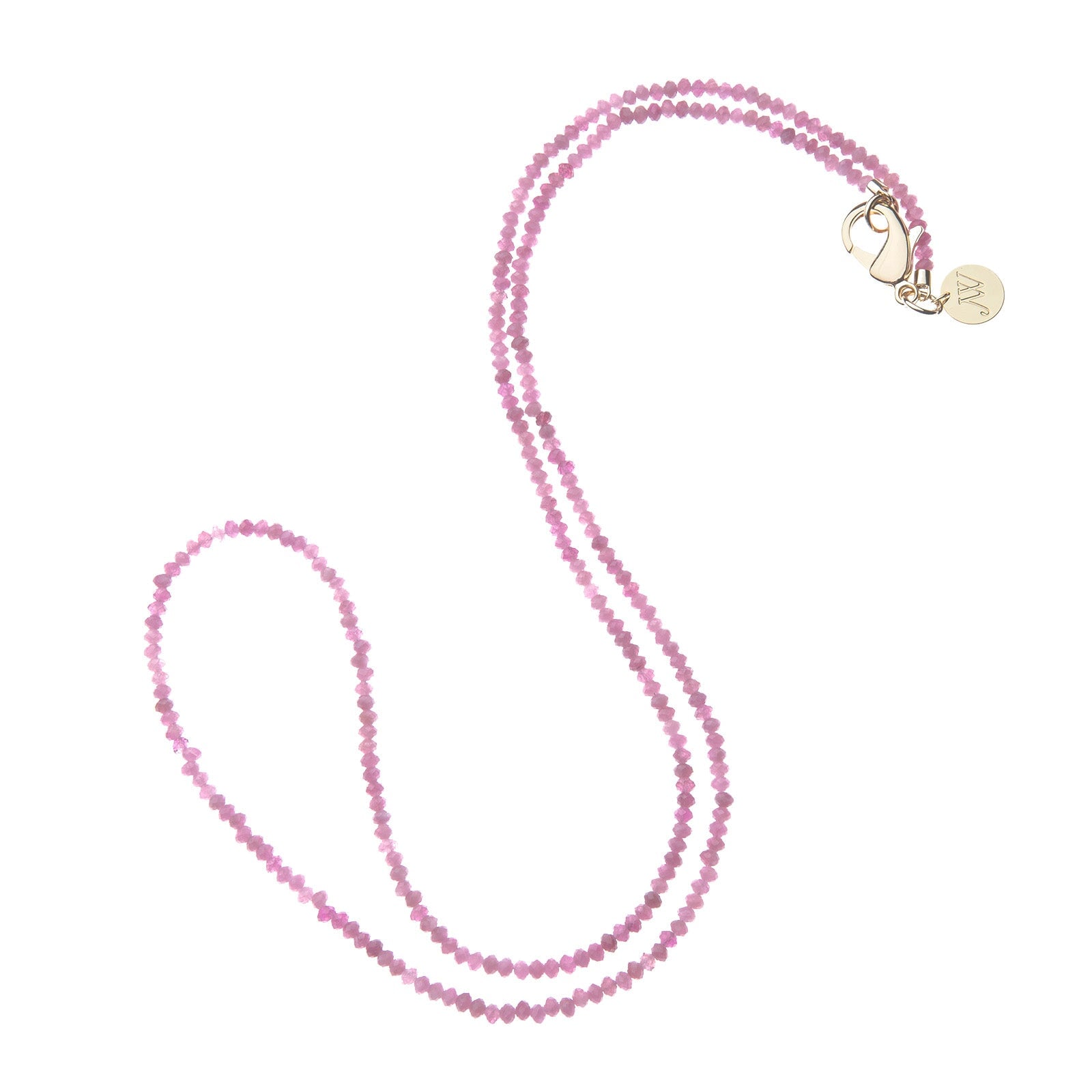 Double Wrap Diamond Cut Beaded Necklace Pink Tourmaline Necklaces Jane Win 