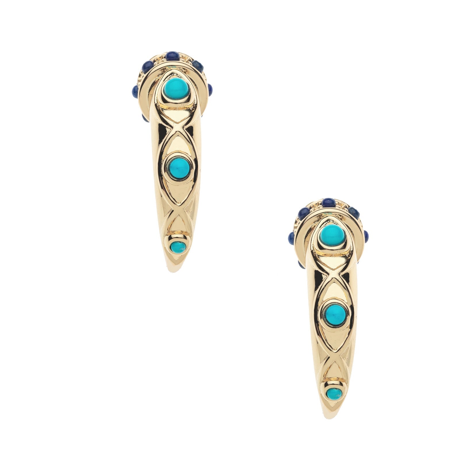 Protect Ancient Eye Tusk Hoops Earrings Jane Win 