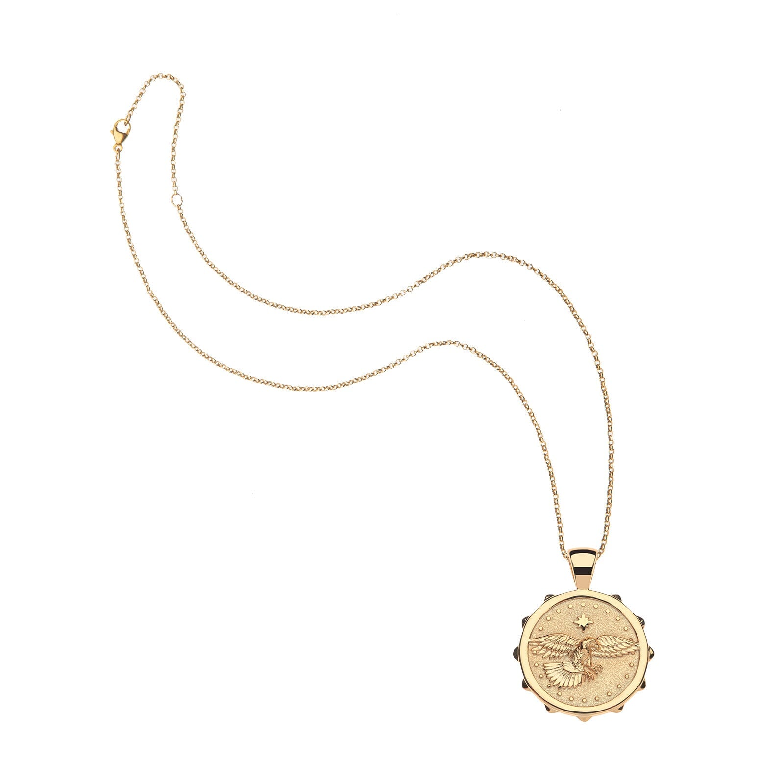 Protect Eagle Small Pendant Coin 16-18" Classic Rolo Necklaces Jane Win 