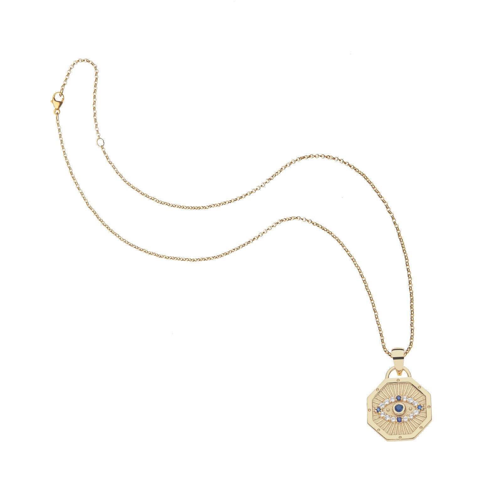 Protect Evil Eye Petite Embellished Pendant 16-18" Classic Rolo Necklaces Jane Win 