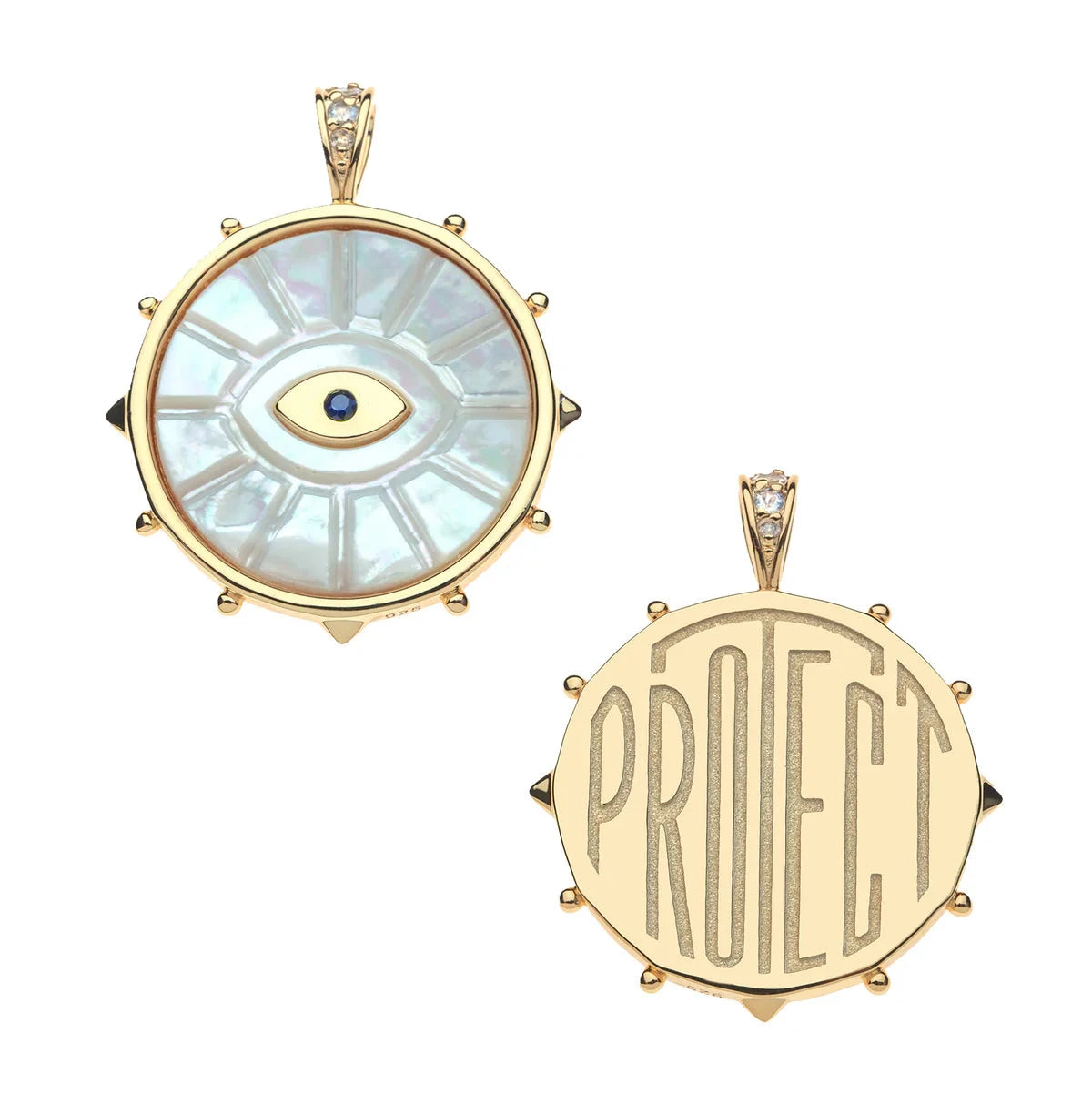Protect Eye of Stone Pendant 16-18" Classic Rolo Necklaces Jane Win 
