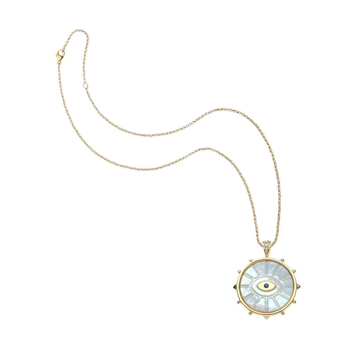 Protect Eye of Stone Pendant 16-18" Classic Rolo Necklaces Jane Win 