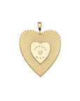 Protect Eye On Your Heart Pendant 16-18" Satellite Chain Necklaces Jane Win 