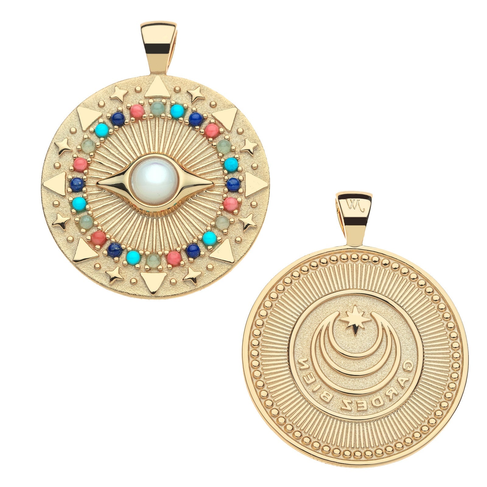 Protect Gleaming Eye Pendant Sorbet 16-18" Classic Rolo Necklaces Jane Win 