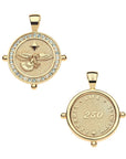 Limited Edition 250th Protect Eagle JW Small Embellished Coin 16-18" Beaded Satellite Chain Necklaces Jane Win 