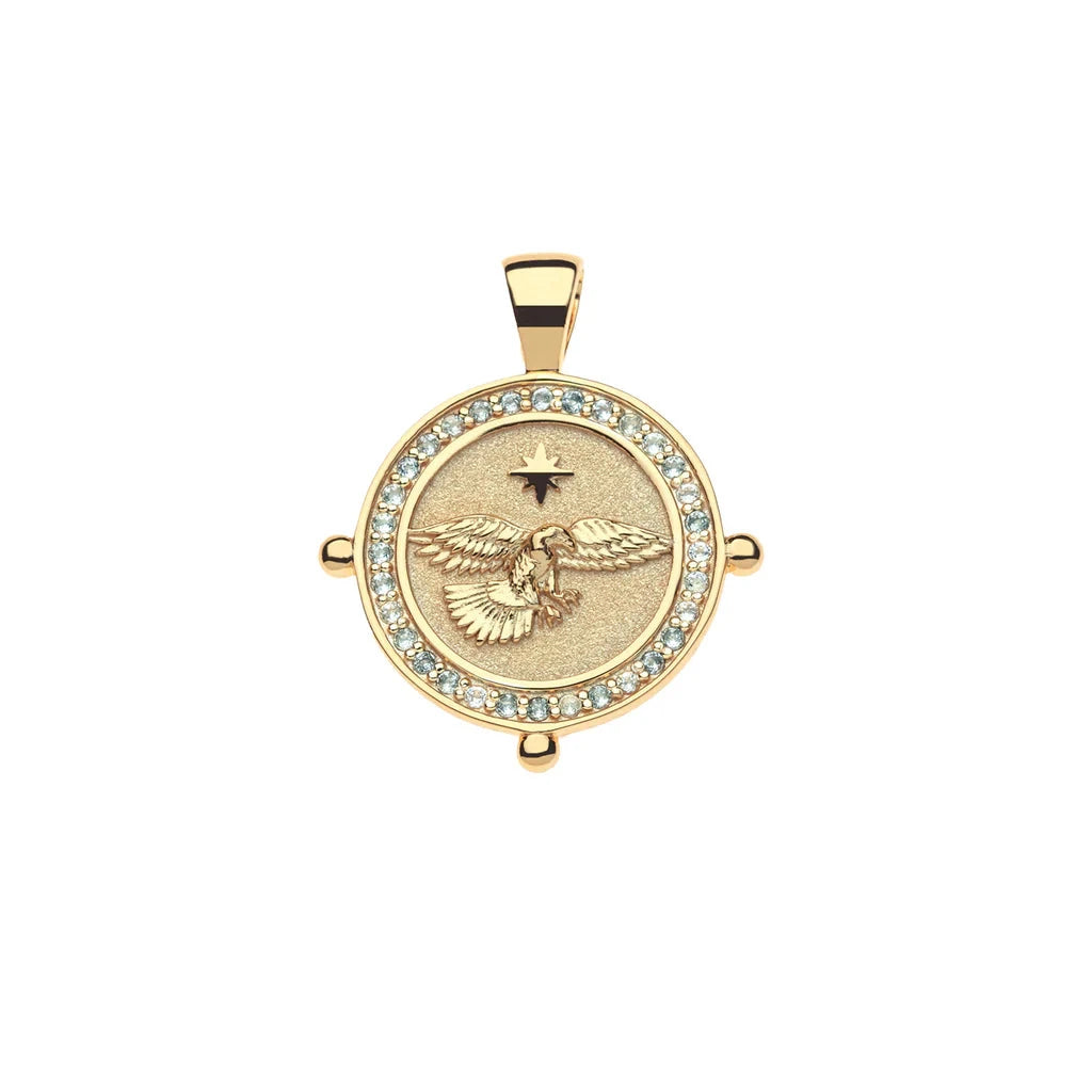 Limited Edition 250th Protect Eagle JW Small Embellished Coin 16-18" Classic Rolo Necklaces Jane Win 