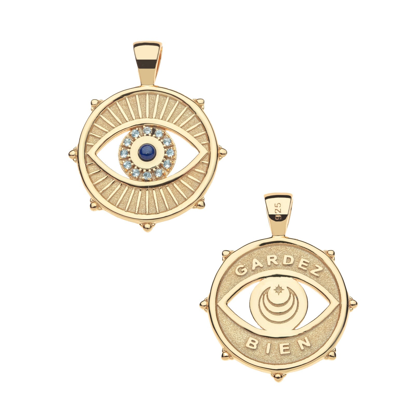 Protect With an Open Eye Coin Pendant 16-18" Classic Rolo Necklaces Jane Win 