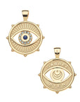 Protect With an Open Eye Coin Pendant 16-18" Classic Rolo Necklaces Jane Win 