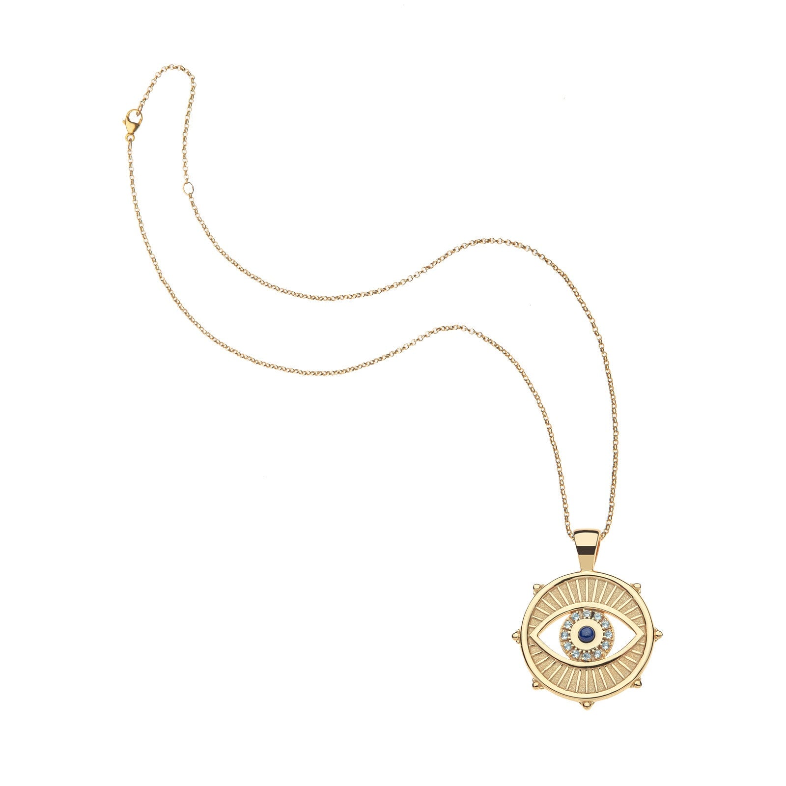 Protect With an Open Eye Coin Pendant 16-18" Classic Rolo Necklaces Jane Win 
