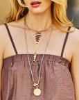 Double Wrap Diamond Cut Beaded Necklace Aquamarine Necklaces Jane Win 