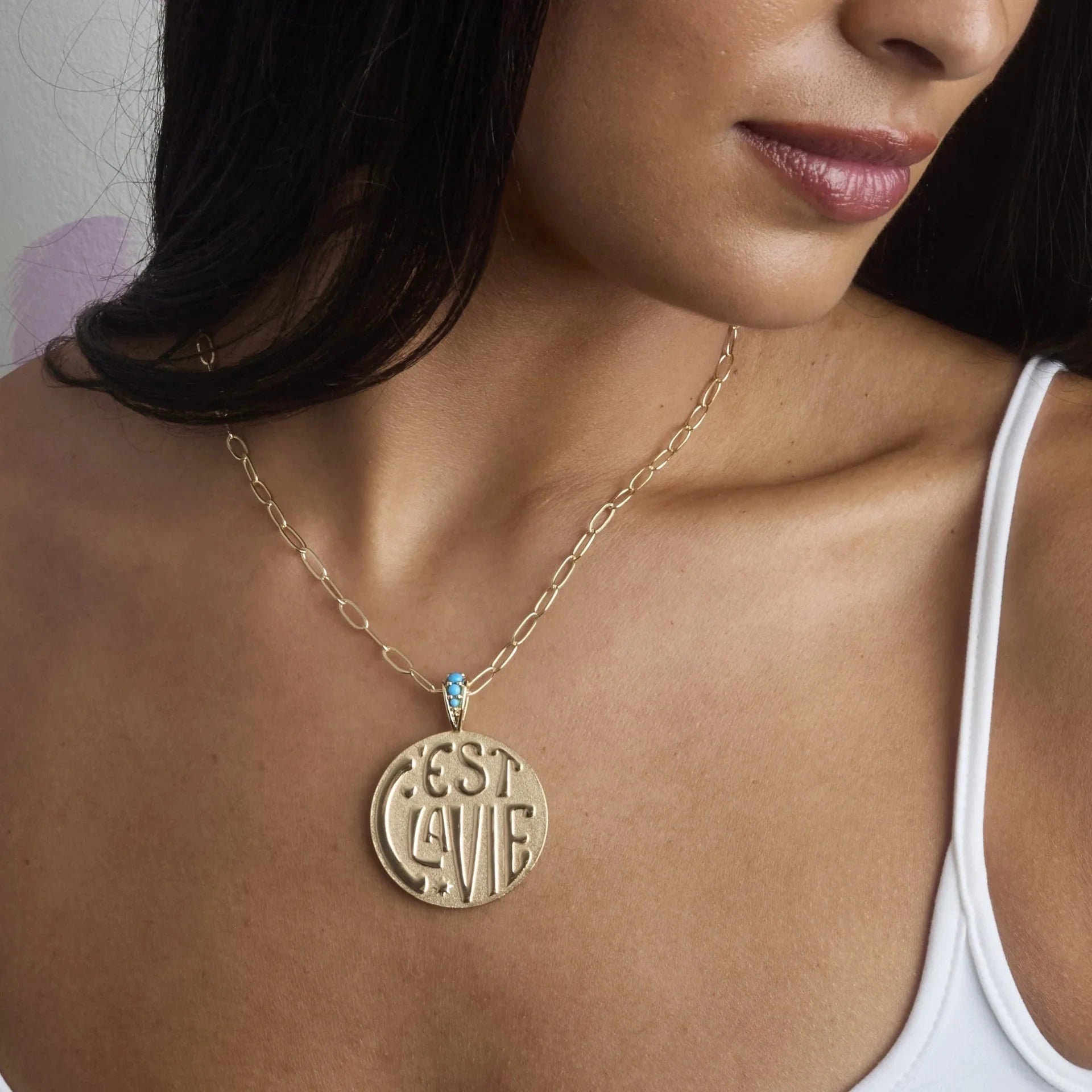 JW x LA VIE Signature Disk Pendant Necklaces Jane Win 