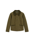 Quilted Corduroy Collar Jacket Olive Outerwear - Longsleeve Elliott Lauren 