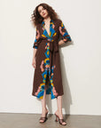 Loretta Dress Inkblot Irate Espresso Brown Dresses - Midi Figue 