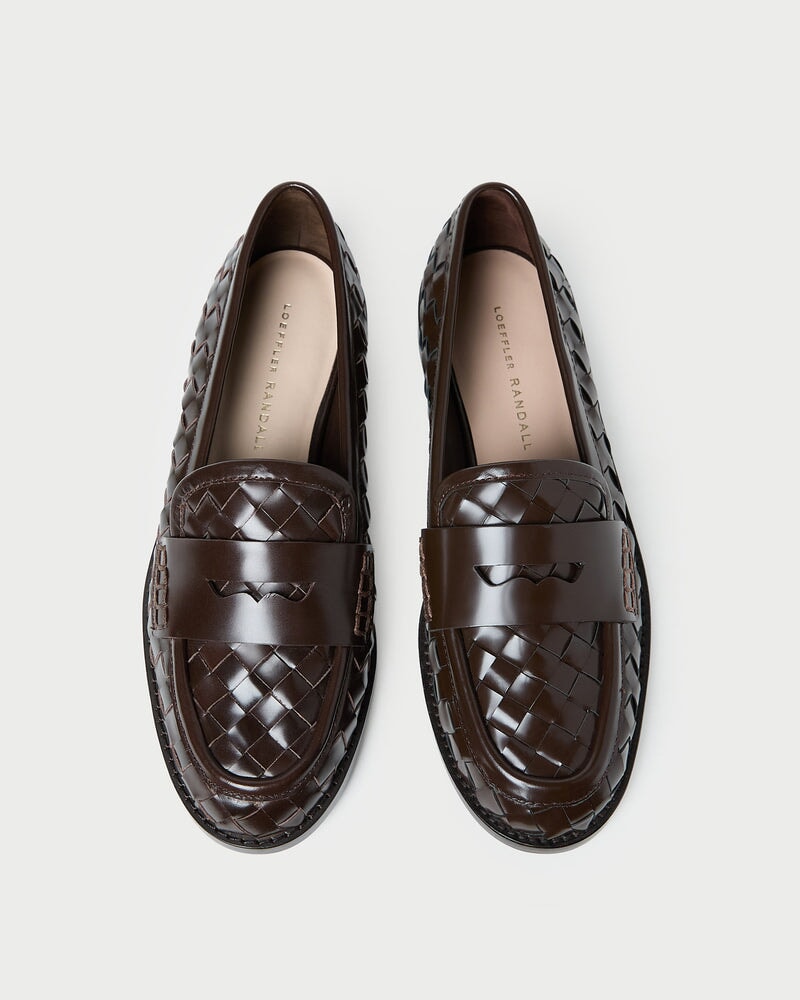 Rachel Woven Leather Loafer Espresso Flats - Loafer Loeffler Randall 