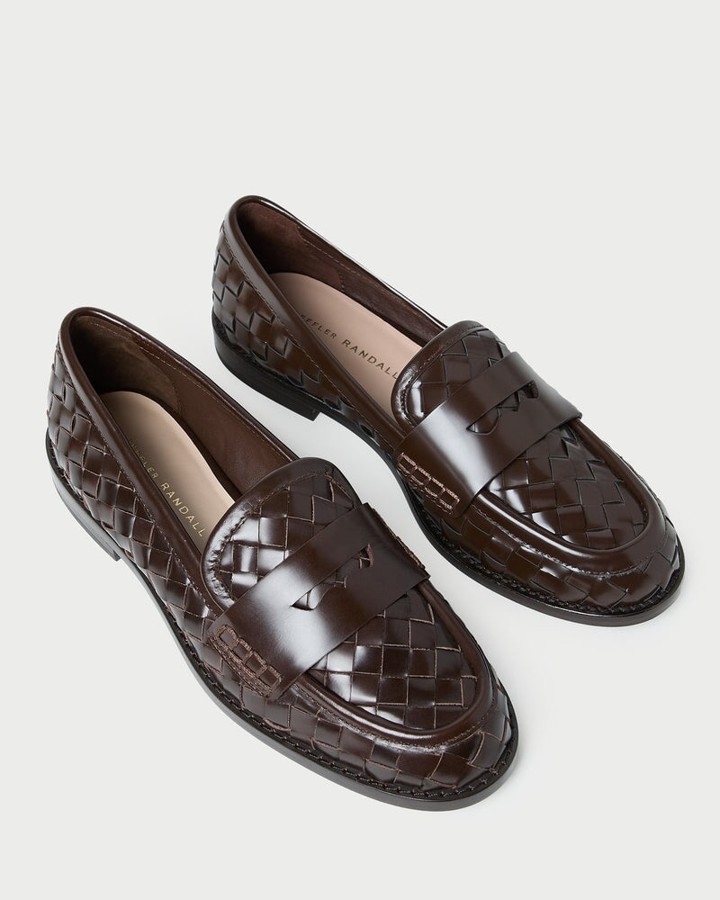 Rachel Woven Leather Loafer Espresso Flats - Loafer Loeffler Randall 