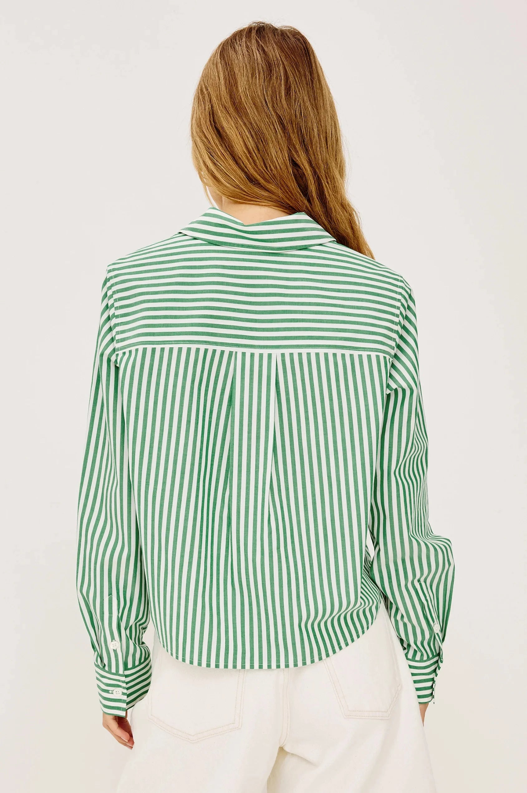 Ramy Shirt Emerald Stripe Tops - Button Down Rails 