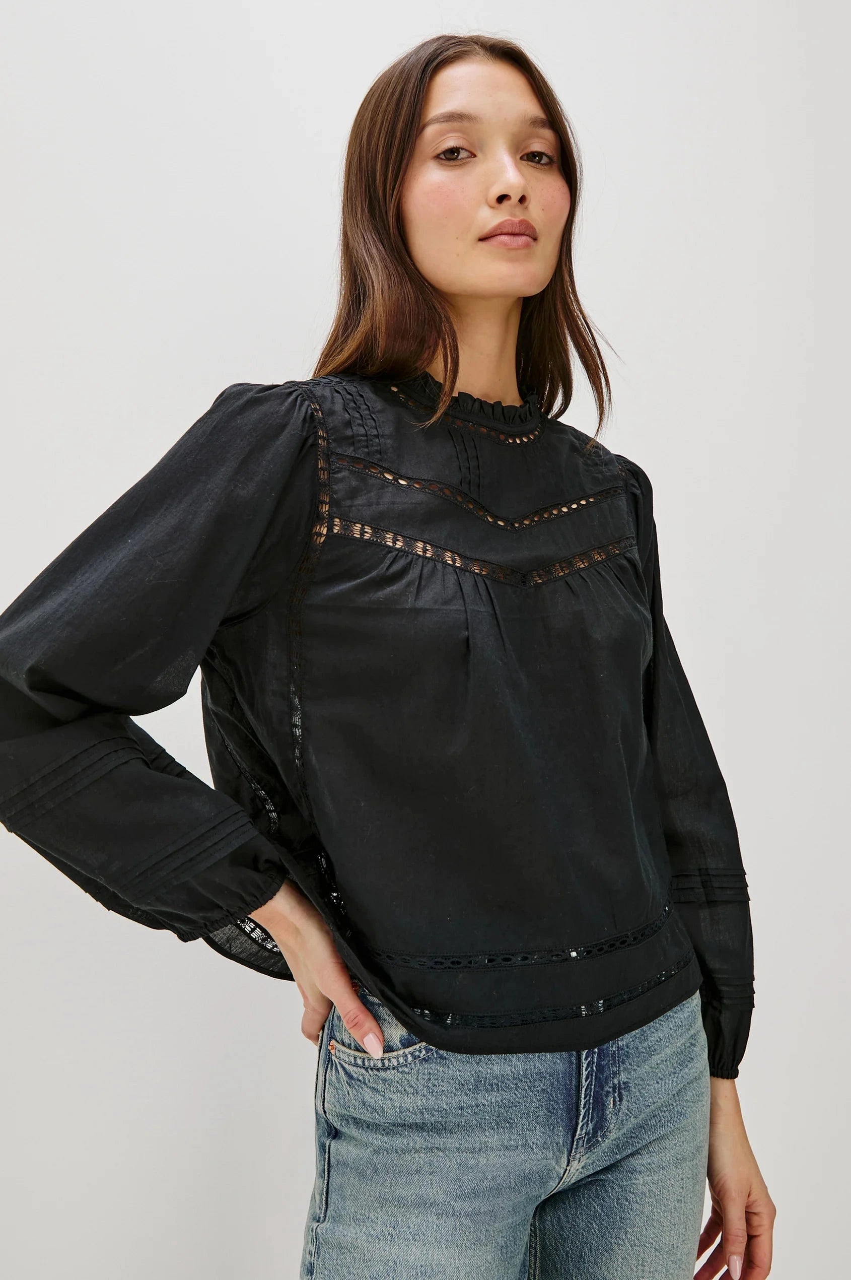Reyna Blouse Black Tops - Blouses Rails 