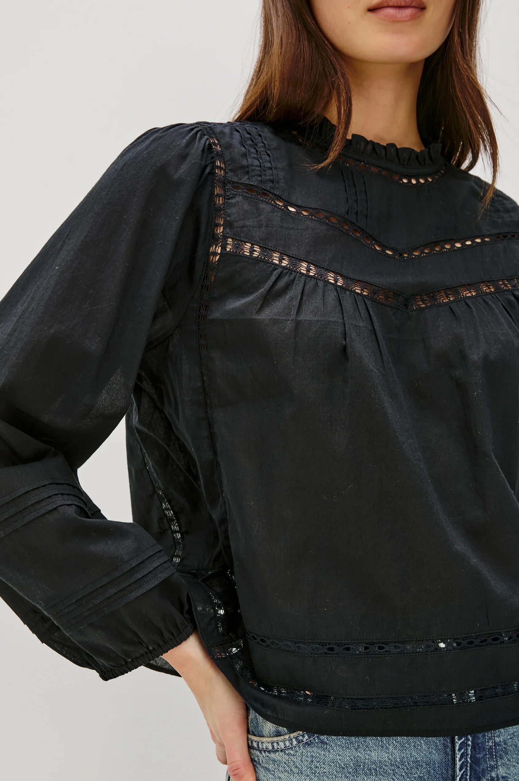 Reyna Blouse Black Tops - Blouses Rails 