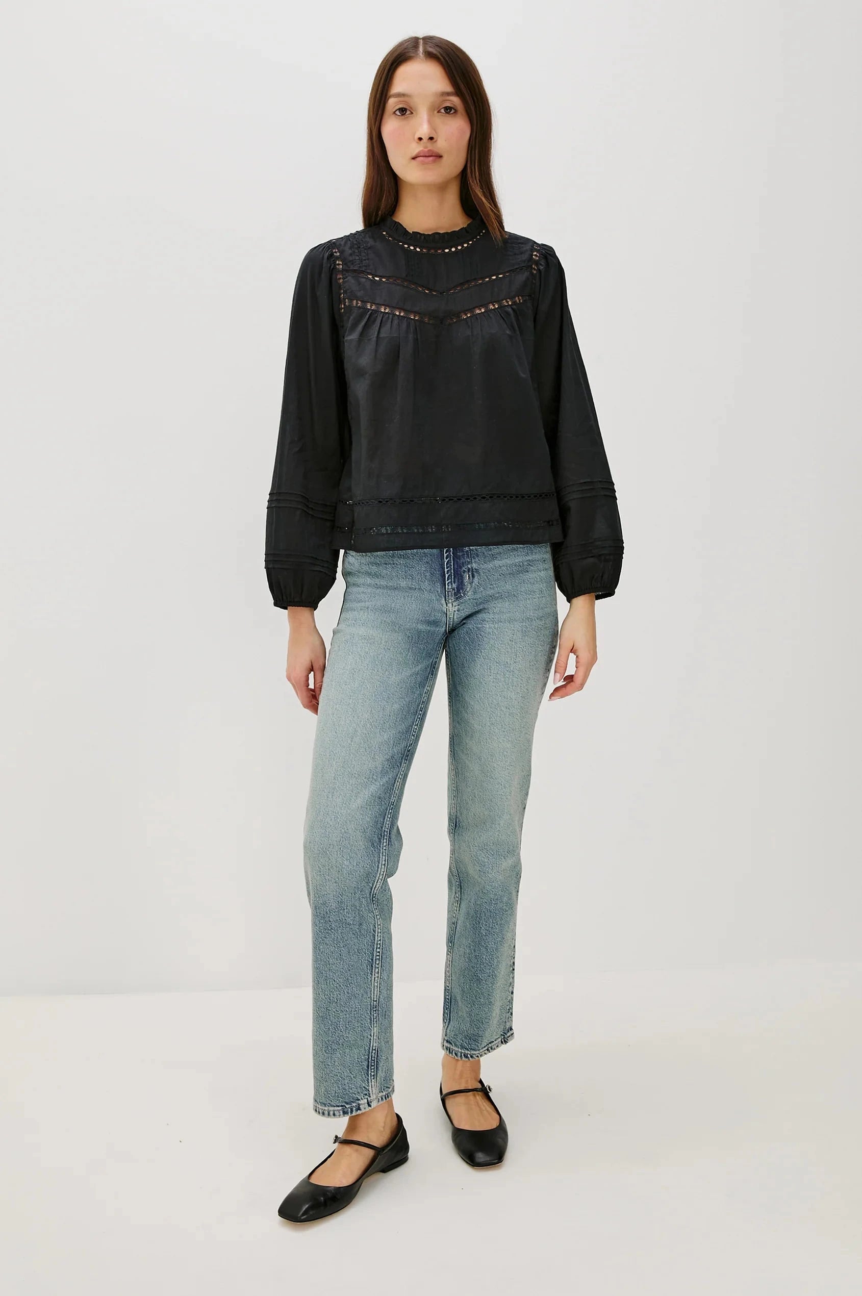 Reyna Blouse Black Tops - Blouses Rails 
