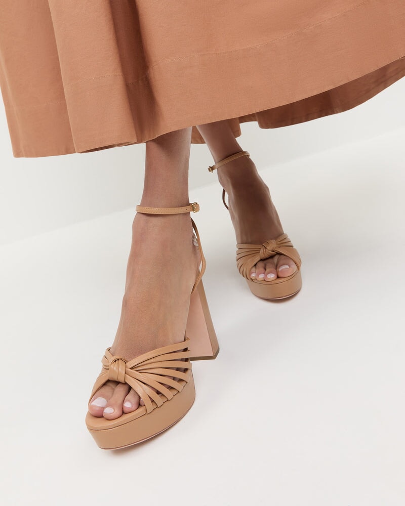 Rivka Leather Knot Platform Sandal Dune – Peter Kate