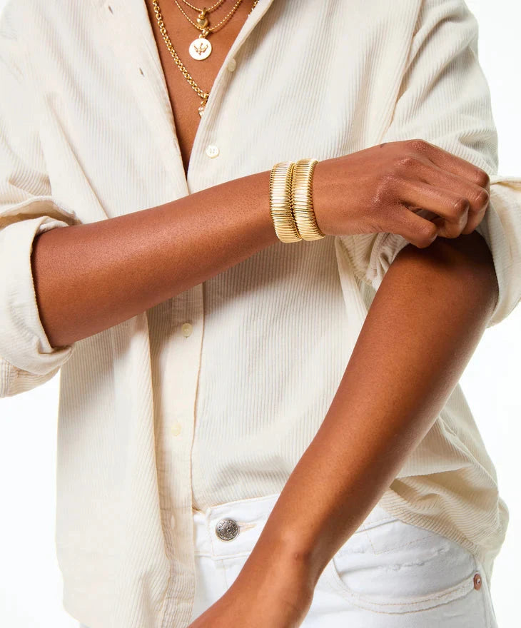 The Rolling Bracelet Gold Duo Bracelets Roxanne Assoulin 