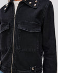 Roxbury Jacket Black Stone Studded Jackets - Denim Rails 