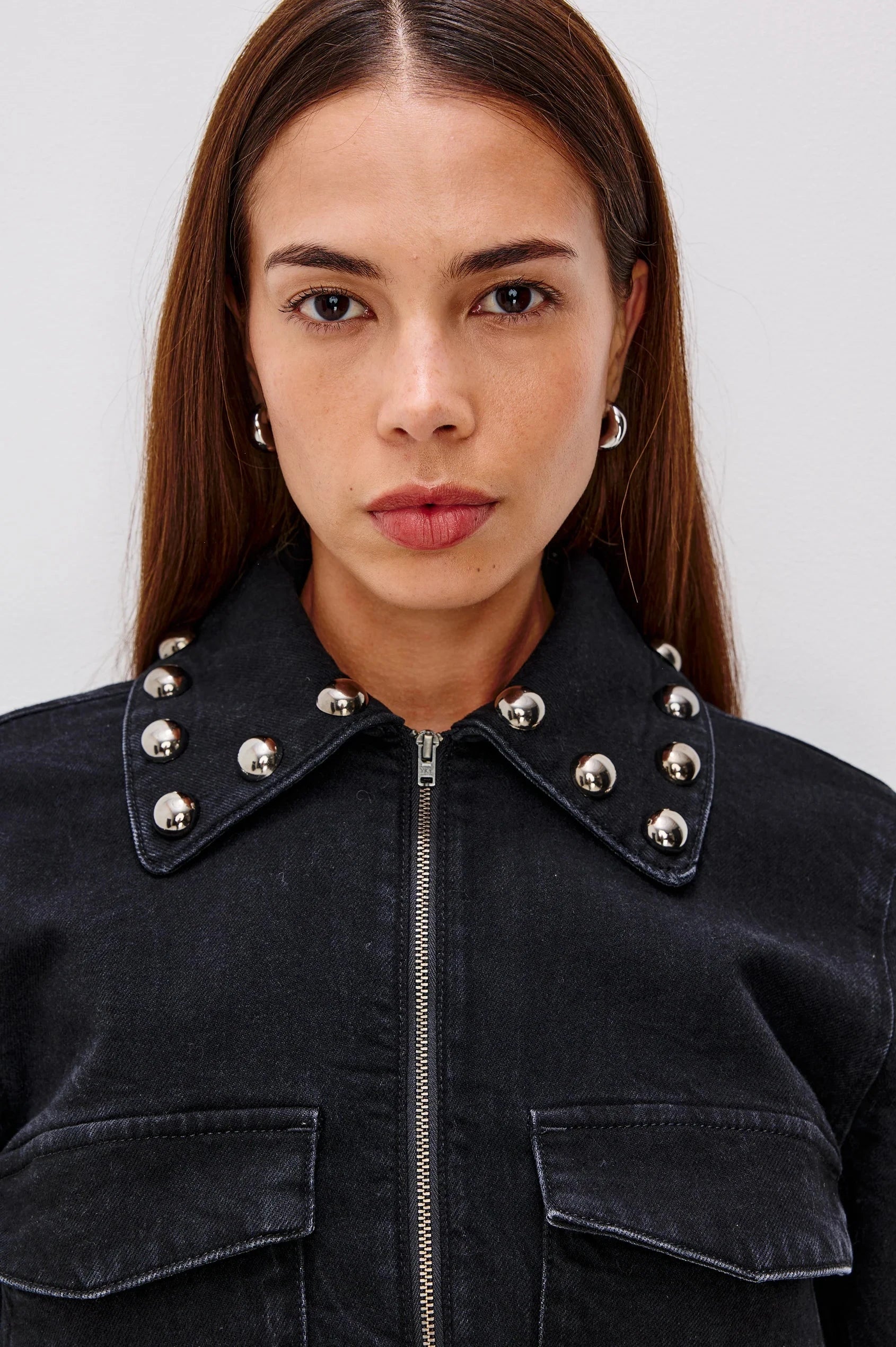 Roxbury Jacket Black Stone Studded Jackets - Denim Rails 