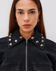 Roxbury Jacket Black Stone Studded Jackets - Denim Rails 