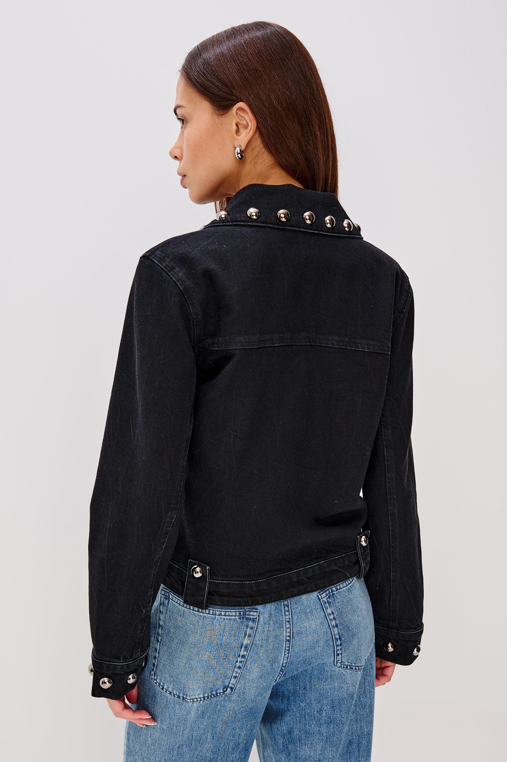 Roxbury Jacket Black Stone Studded Jackets - Denim Rails 