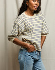 Roxy Stripe Terry Loop Sweatshirt Cobalt Sugar Tops - Sweatshirts perfectwhitetee 