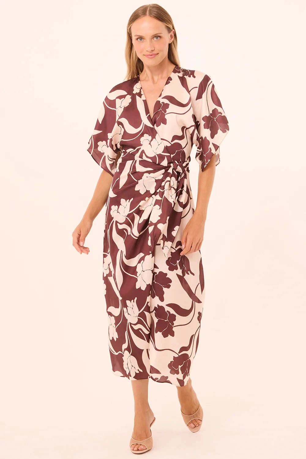 Hadassa Dress Chocolate Flora Mix Dresses - Midi Misa 