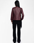 Veryn Crinkled Leather Blazer Burgundy Jackets - Blazers Zadig & Voltaire 