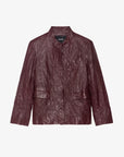 Veryn Crinkled Leather Blazer Burgundy Jackets - Blazers Zadig & Voltaire 